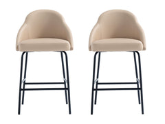 Gracie Counter Stool in Tan and Black (set of 2) - Ornate Home