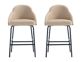 Gracie Counter Stool in Tan and Black (set of 2) - Ornate Home