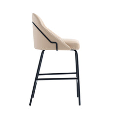 Gracie Counter Stool in Tan and Black (set of 2) - Ornate Home