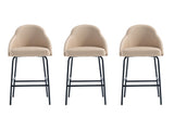 Gracie Counter Stool in Tan and Black (set of 3) - Ornate Home