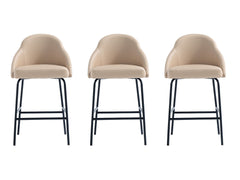 Gracie Counter Stool in Tan and Black (set of 3) - Ornate Home