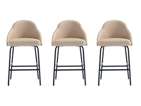 Gracie Counter Stool in Tan and Black (set of 3) - Ornate Home