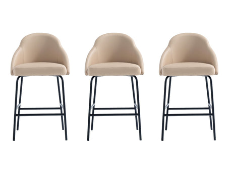 Gracie Counter Stool in Tan and Black (set of 3) - Ornate Home