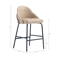 Gracie Counter Stool in Tan and Black (set of 3) - Ornate Home