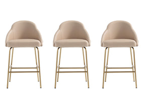 Gracie Counter Stool in Tan and Gold (set of 3) - Ornate Home