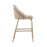 Gracie Counter Stool in Tan and Gold (set of 3) - Ornate Home