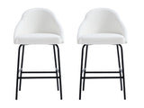 Gracie Counter Stool in White and Black (set of 2) - Ornate Home