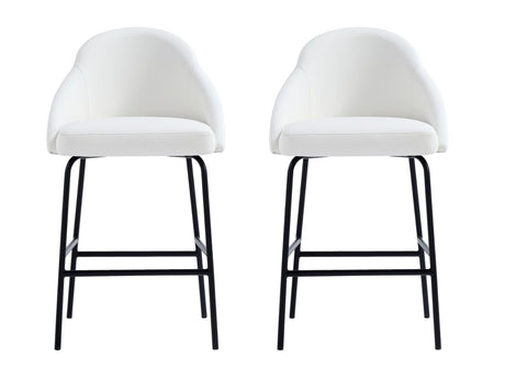 Gracie Counter Stool in White and Black (set of 2) - Ornate Home