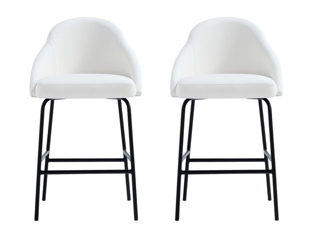 Gracie Counter Stool in White and Black (set of 2) - Ornate Home
