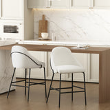 Gracie Counter Stool in White and Black (set of 2) - Ornate Home