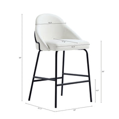 Gracie Counter Stool in White and Black (set of 2) - Ornate Home
