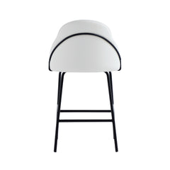 Gracie Counter Stool in White and Black (set of 2) - Ornate Home