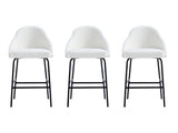 Gracie Counter Stool in White and Black (set of 3) - Ornate Home