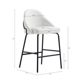 Gracie Counter Stool in White and Black (set of 3) - Ornate Home
