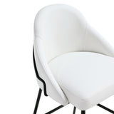 Gracie Counter Stool in White and Black (set of 3) - Ornate Home