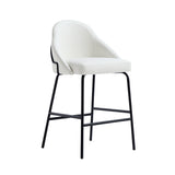 Gracie Counter Stool in White and Black (set of 3) - Ornate Home