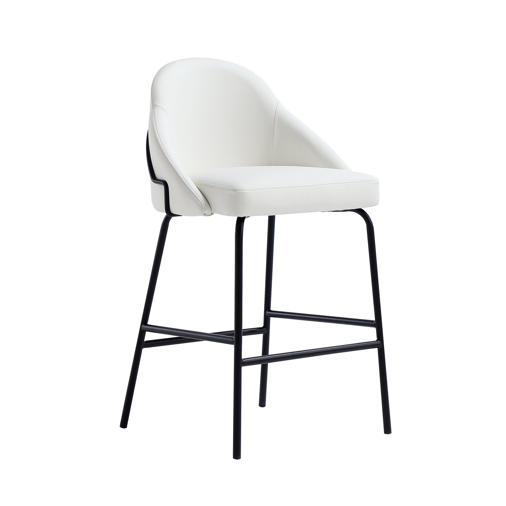 Gracie Counter Stool in White and Black (set of 3) - Ornate Home