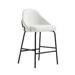 Gracie Counter Stool in White and Black (set of 3) - Ornate Home