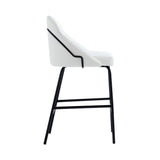 Gracie Counter Stool in White and Black (set of 3) - Ornate Home