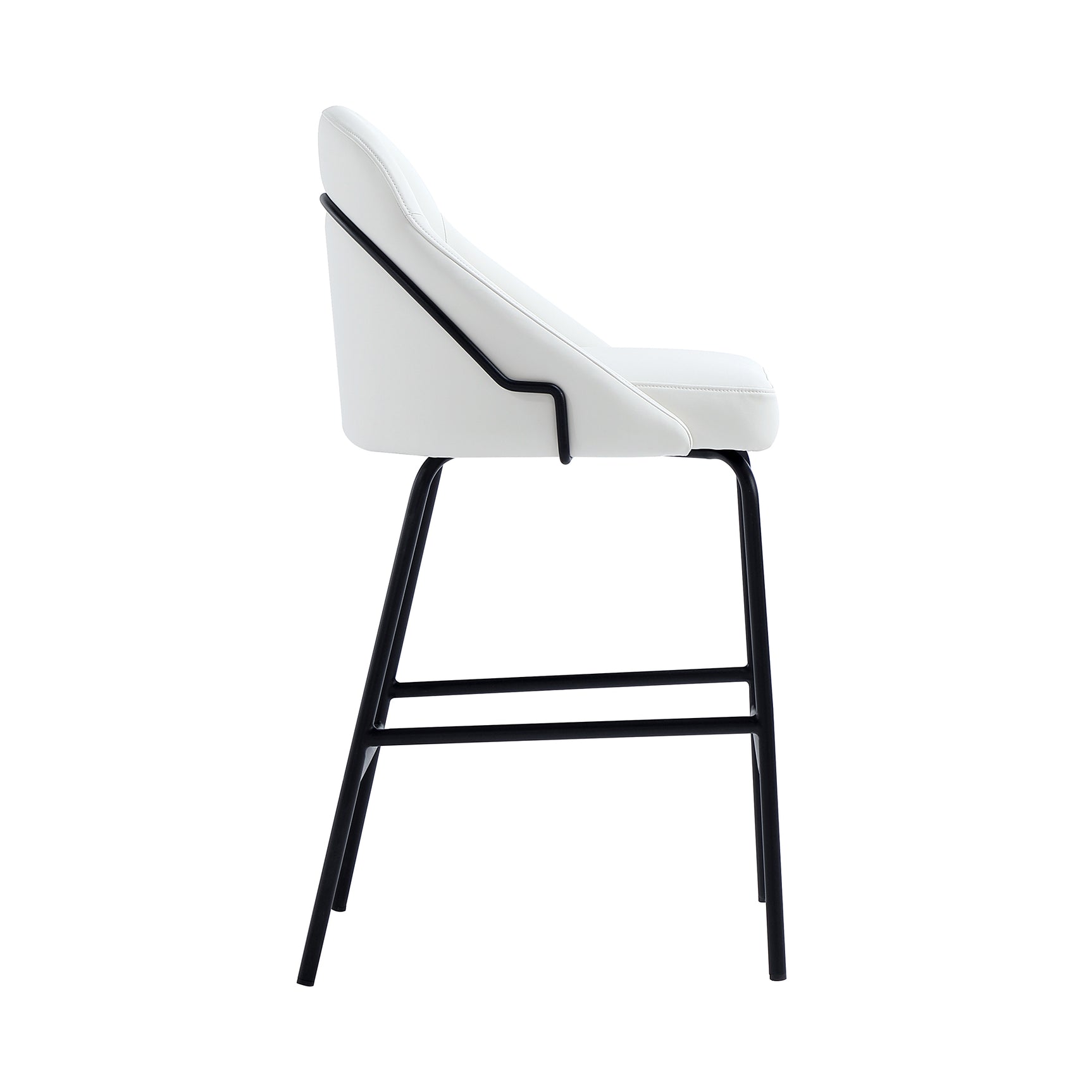 Gracie Counter Stool in White and Black (set of 3) - Ornate Home