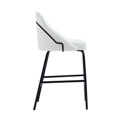 Gracie Counter Stool in White and Black (set of 3) - Ornate Home