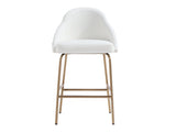 Gracie Counter Stool in White and Gold - Ornate Home