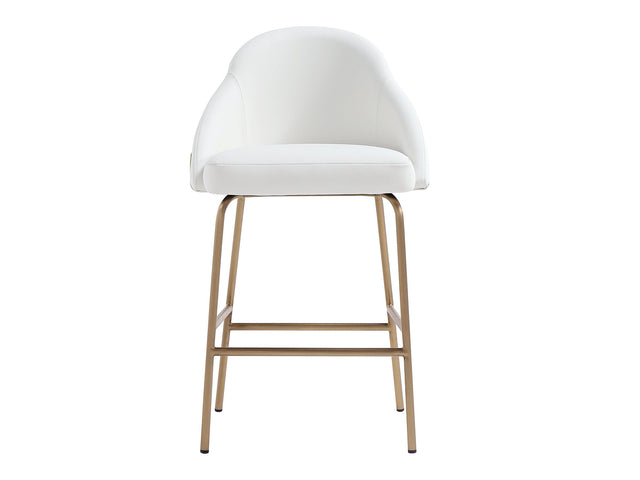 Gracie Counter Stool in White and Gold - Ornate Home