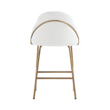 Gracie Counter Stool in White and Gold - Ornate Home