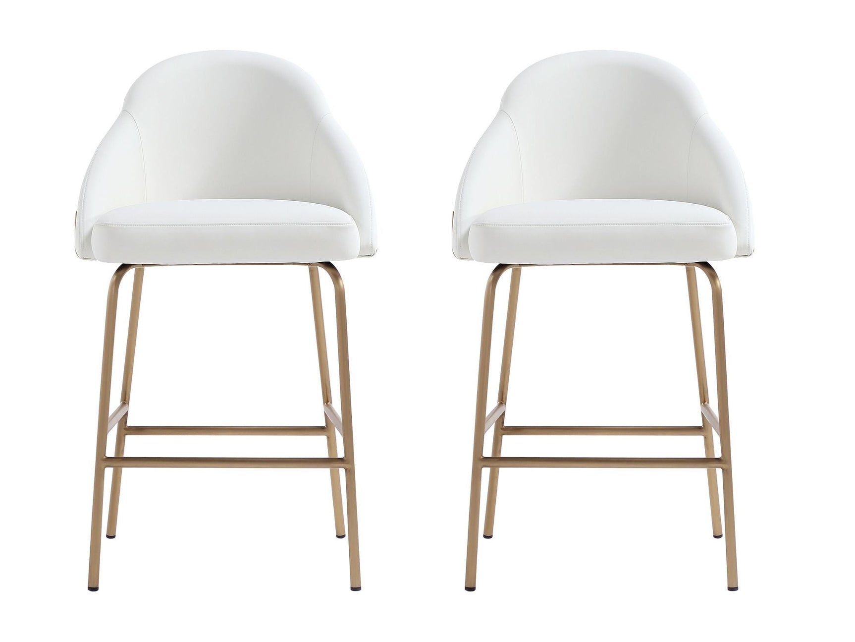 Gracie Counter Stool in White and Gold (set of 2) - Ornate Home