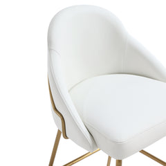 Gracie Counter Stool in White and Gold (set of 2) - Ornate Home