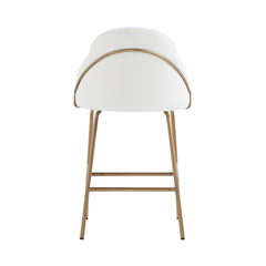 Gracie Counter Stool in White and Gold (set of 2) - Ornate Home