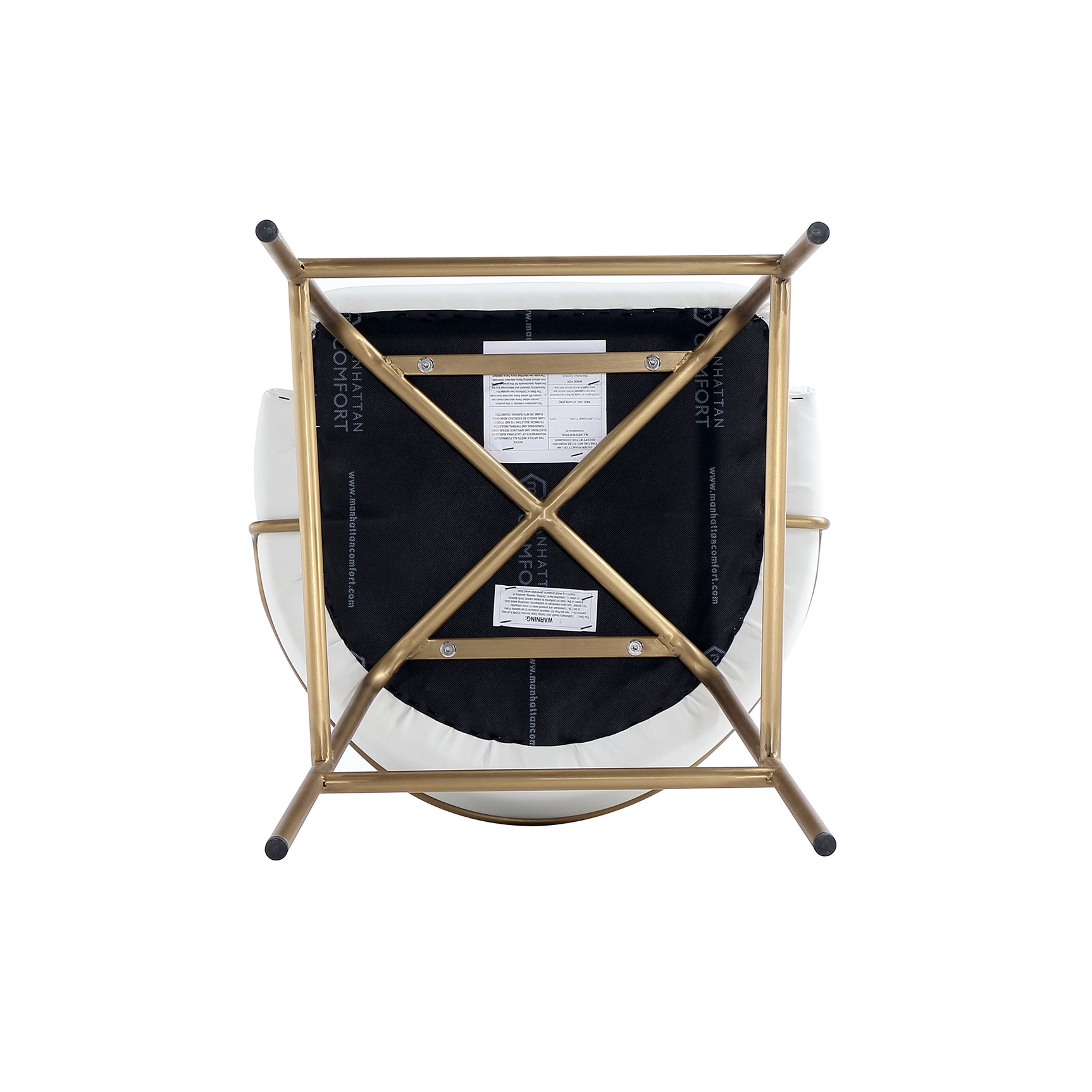 Gracie Counter Stool in White and Gold (set of 2) - Ornate Home