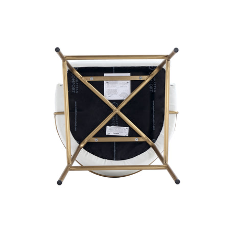 Gracie Counter Stool in White and Gold (set of 2) - Ornate Home