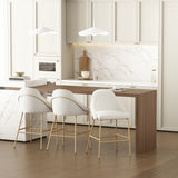 Gracie Counter Stool in White and Gold (set of 3) - Ornate Home