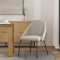 Gracie Dining Chair in Stone and Black - Ornate Home