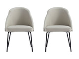 Gracie Dining Chair in Stone and Black (set of 2) - Ornate Home