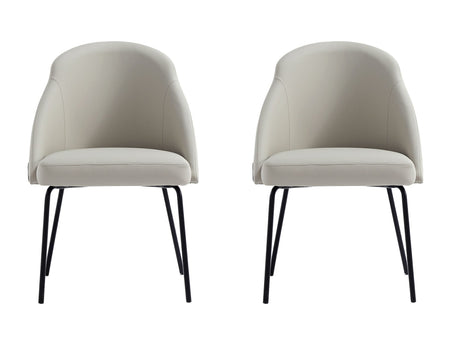 Gracie Dining Chair in Stone and Black (set of 2) - Ornate Home