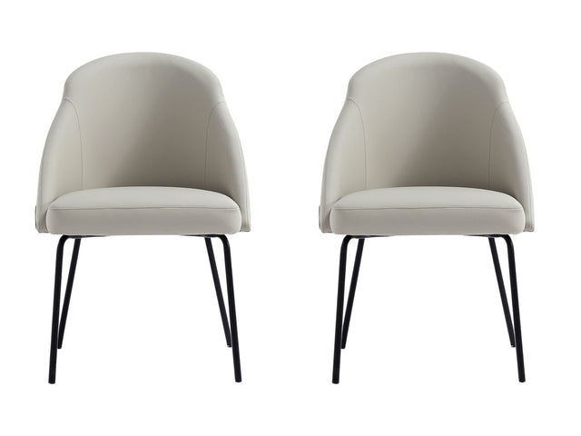 Gracie Dining Chair in Stone and Black (set of 2) - Ornate Home