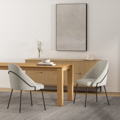 Gracie Dining Chair in Stone and Black (set of 2) - Ornate Home