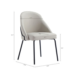Gracie Dining Chair in Stone and Black (set of 2) - Ornate Home