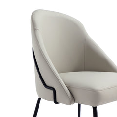 Gracie Dining Chair in Stone and Black (set of 2) - Ornate Home