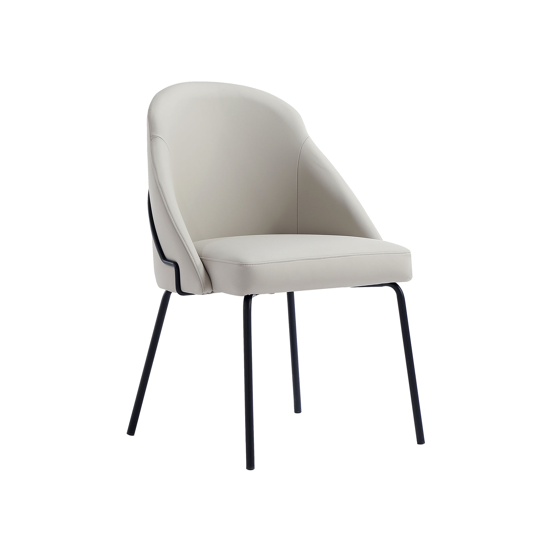 Gracie Dining Chair in Stone and Black (set of 2) - Ornate Home