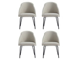 Gracie Dining Chair in Stone and Black (set of 4) - Ornate Home