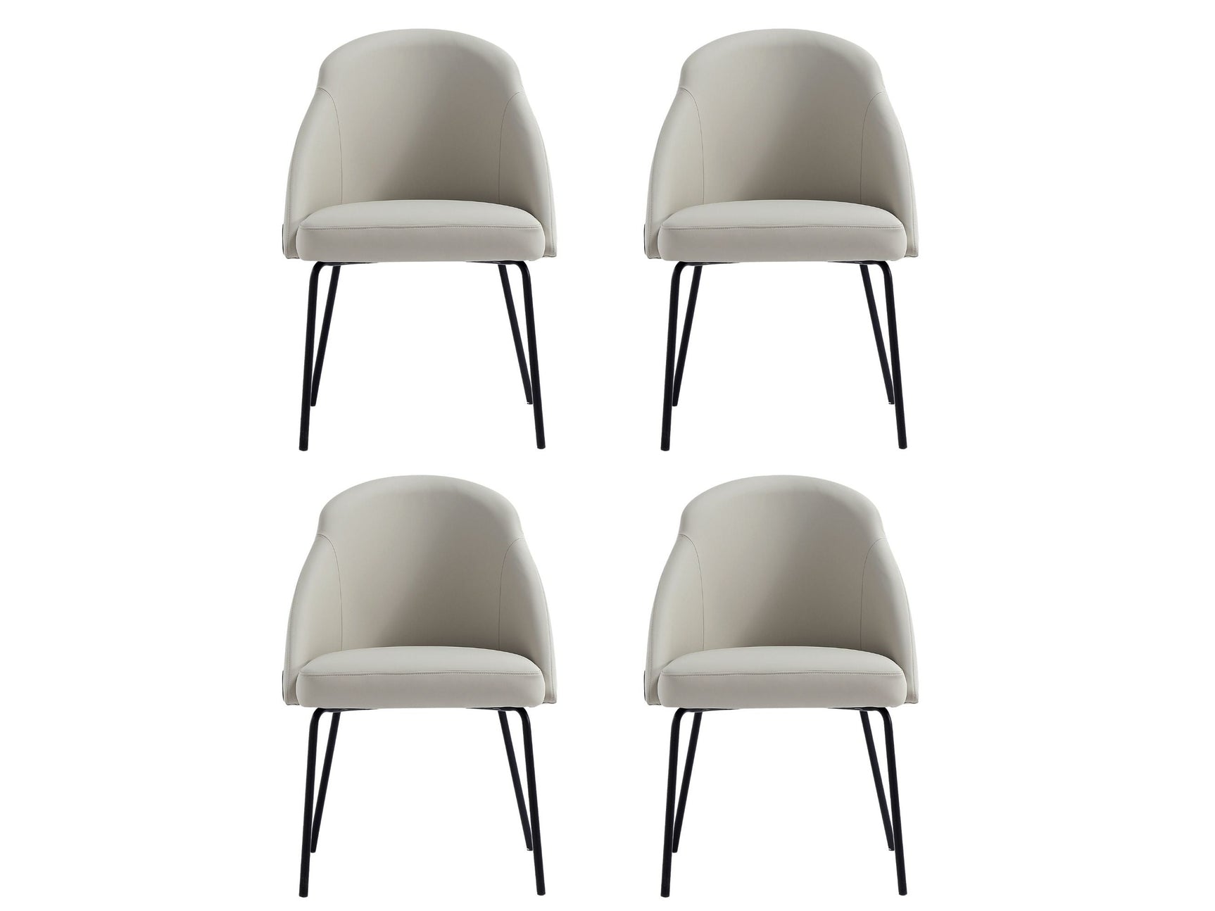 Gracie Dining Chair in Stone and Black (set of 4) - Ornate Home