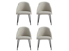 Gracie Dining Chair in Stone and Black (set of 4) - Ornate Home