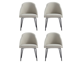 Gracie Dining Chair in Stone and Black (set of 4) - Ornate Home