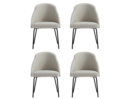 Gracie Dining Chair in Stone and Black (set of 4) - Ornate Home