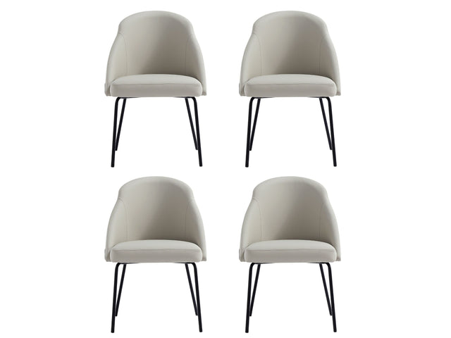 Gracie Dining Chair in Stone and Black (set of 4) - Ornate Home