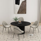 Gracie Dining Chair in Stone and Black (set of 4) - Ornate Home