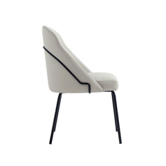 Gracie Dining Chair in Stone and Black (set of 4) - Ornate Home